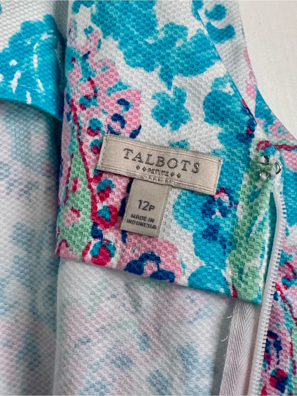 Talbots Multicolor Floral Sheath Dress in Aqua and Pink - Picture 5 of 8